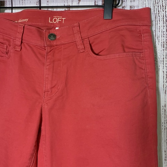 Raspberry Red “Modern Skinny” Jeans { Loft } - Picture 2 of 10